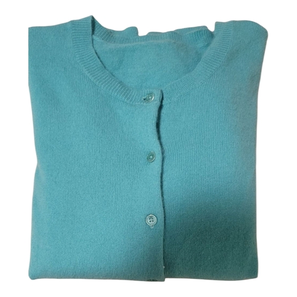 RENEWEST Gorgeous Teal Lightweight Soft Cashmere Cardigan Womens SZ SM/MED - Picture 7 of 8
